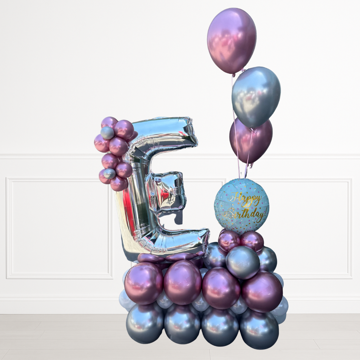 Metallic Purple & Silver Alphabet Balloon Bouquet