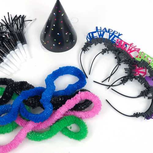 New Year Neon Dots Party Kit - 8 people