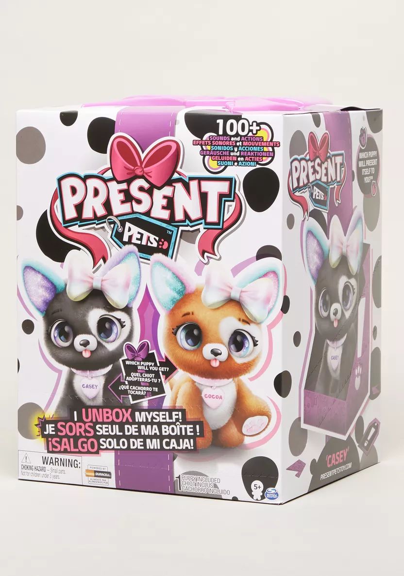 Present Pets Fancy Puppy Interactive Surprise Plush Toy Pet
