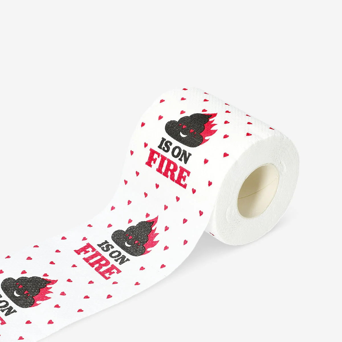 Toilet paper roll with hearts