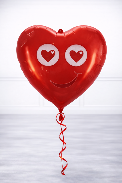Heart Eyes Smiley Balloon