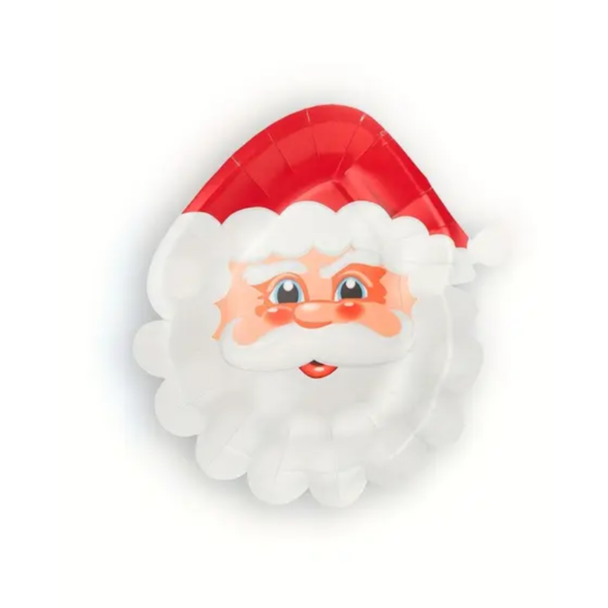 Santa Face Shaped Christmas Party Plates (Set of 10)