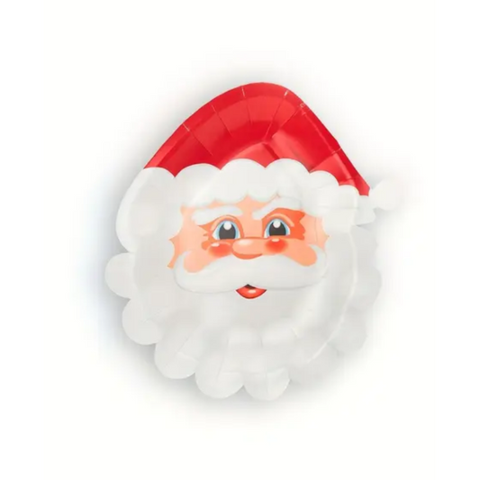 Santa Face Shaped Christmas Party Plates (Set of 10)