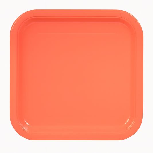 Coral Square Plates (Set of 16) - 17.4cm