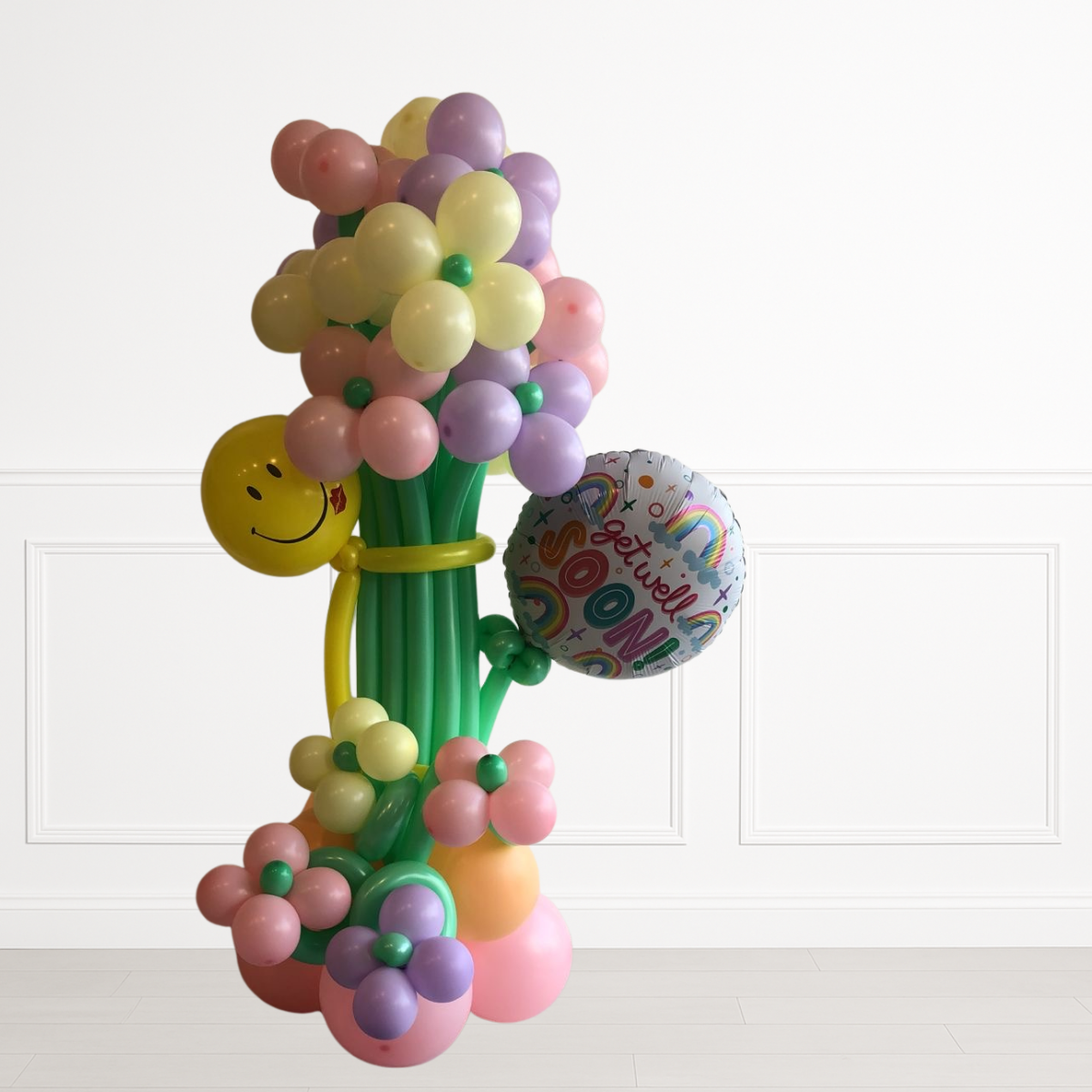 Get Well Soon Flower Balloon Bouquet