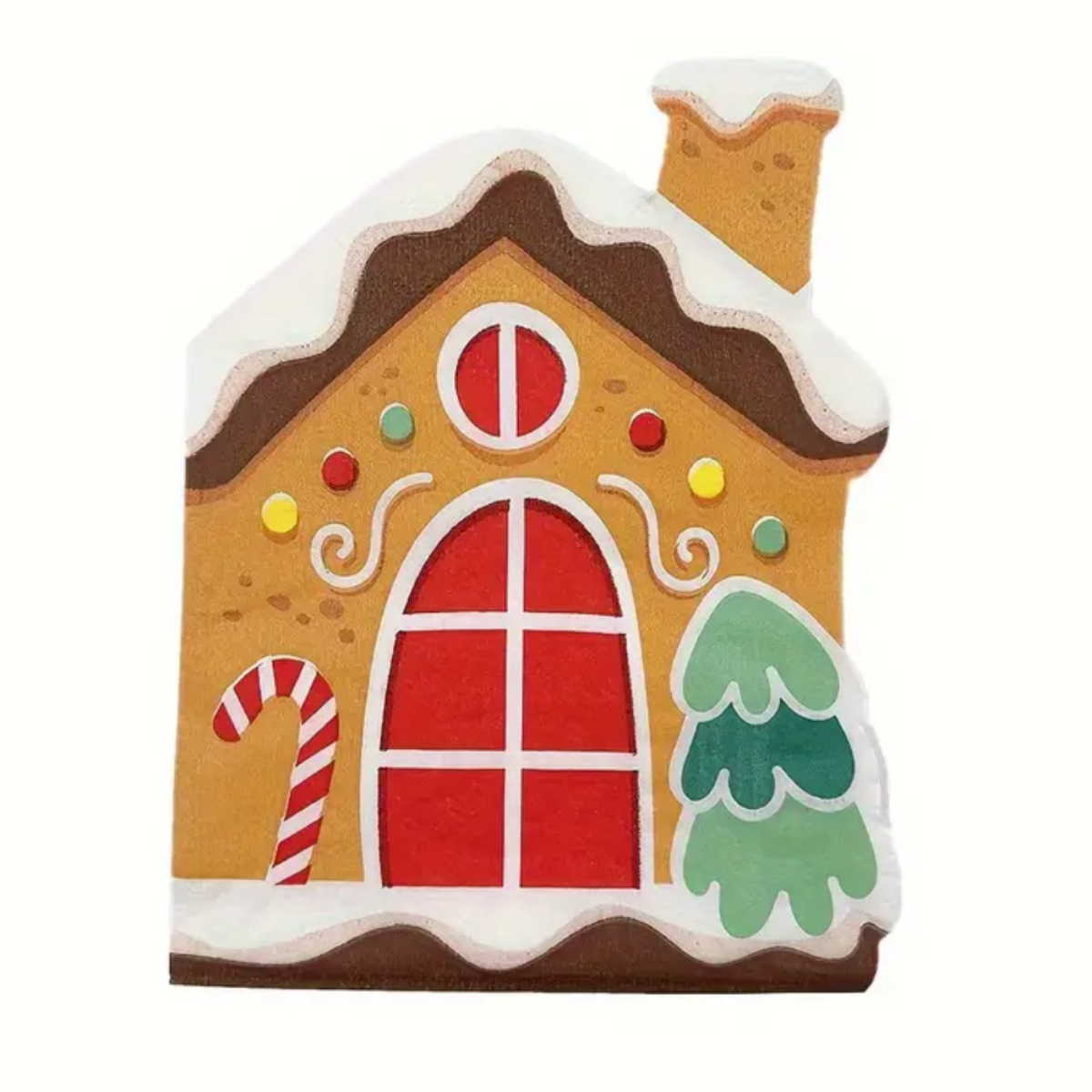 Gingerbread House Shaped Napkins (Set of 16)