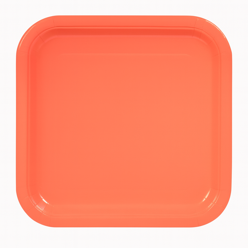 Coral Square Plates (Set of 14) - 22.2cm