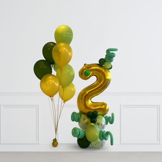 Green & Gold Number Balloon Bouquet