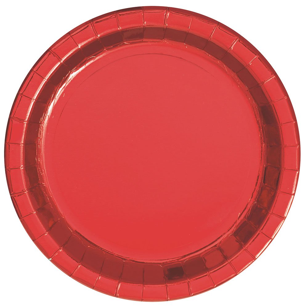 Metallic Red Plates (Set of 8) - 17cm