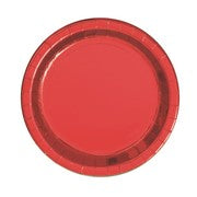 Metallic Red Plates (Set of 8) - 21.9cm
