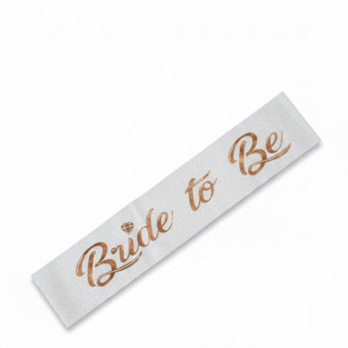 Glittery White Bride To Be Sach - Rose Gold