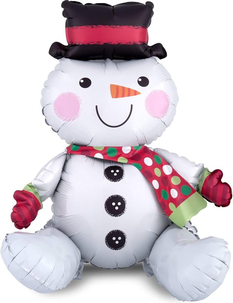 Sitting Snowman Foil Balloon - 21 inch