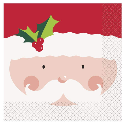Holly Santa Napkins (Set of 16)