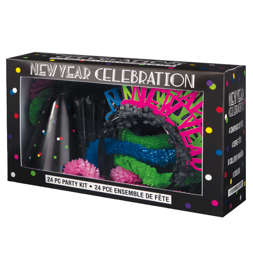 New Year Neon Dots Party Kit - 8 people