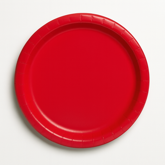 Ruby Red Round Plates (Set of 20) - 17.1cm