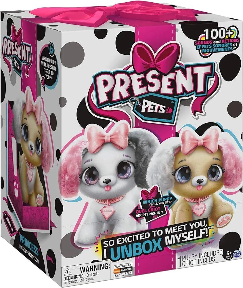 Present Pets Fancy Puppy Interactive Surprise Plush Toy Pet