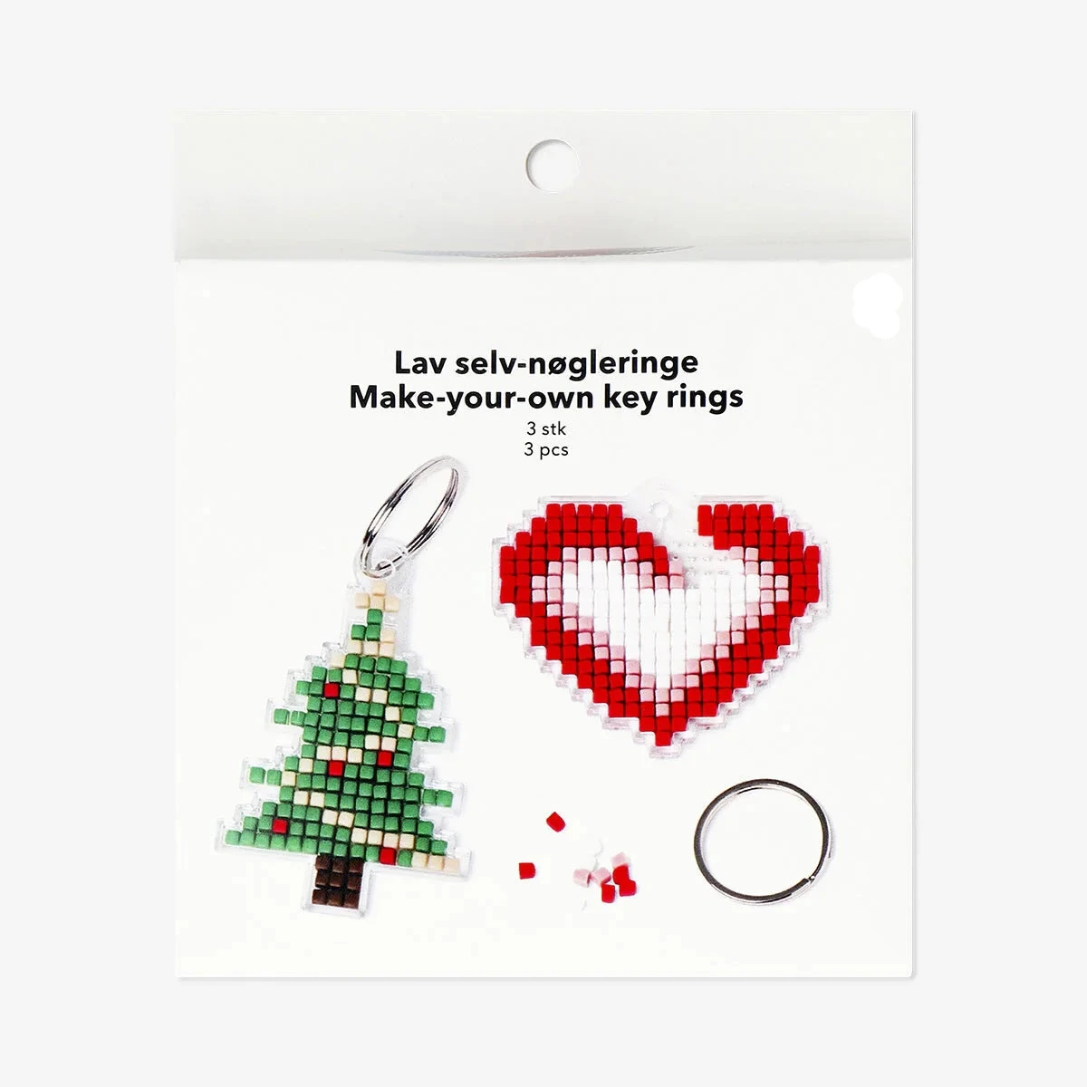 DIY Christmas key rings - 3 pcs