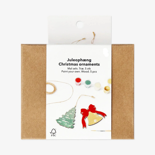 DIY wooden Christmas ornaments - 5 pcs