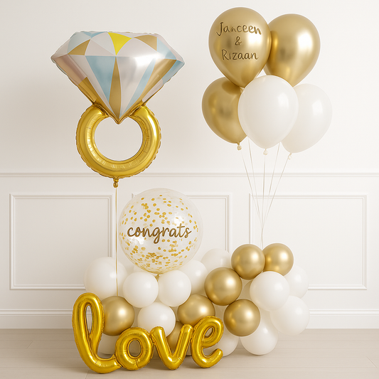 Diamond Ring and Love Balloons