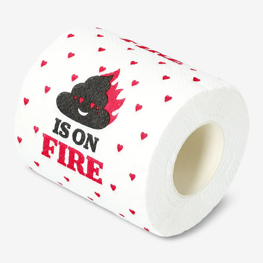 Toilet paper roll with hearts