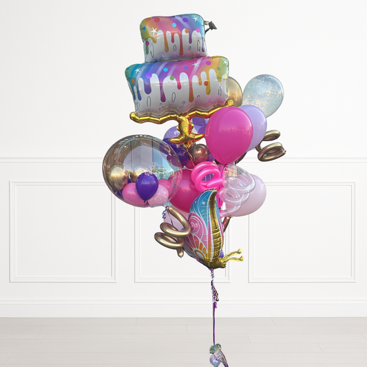 Rainbow Birthday Cake Balloon Bouquet