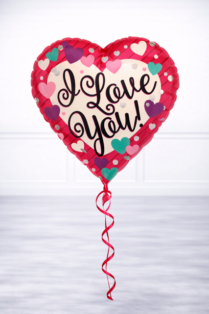 I Love You Colorful Hearts Balloon