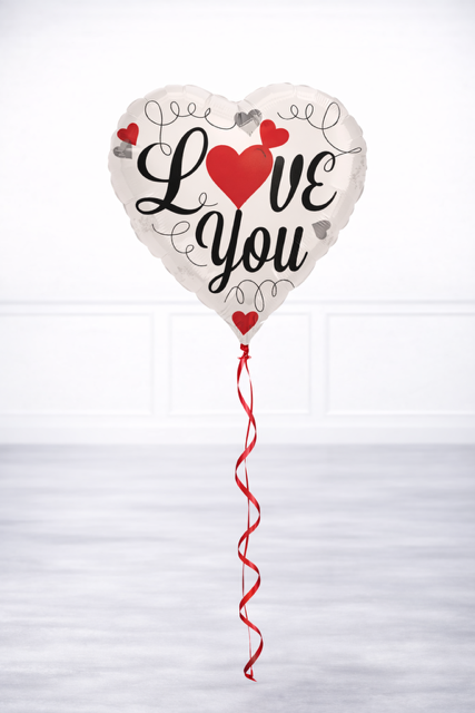 I Love You Heart Print Balloon